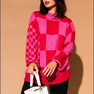 Yours Truly Checkered Sweater - Dressed In Lala